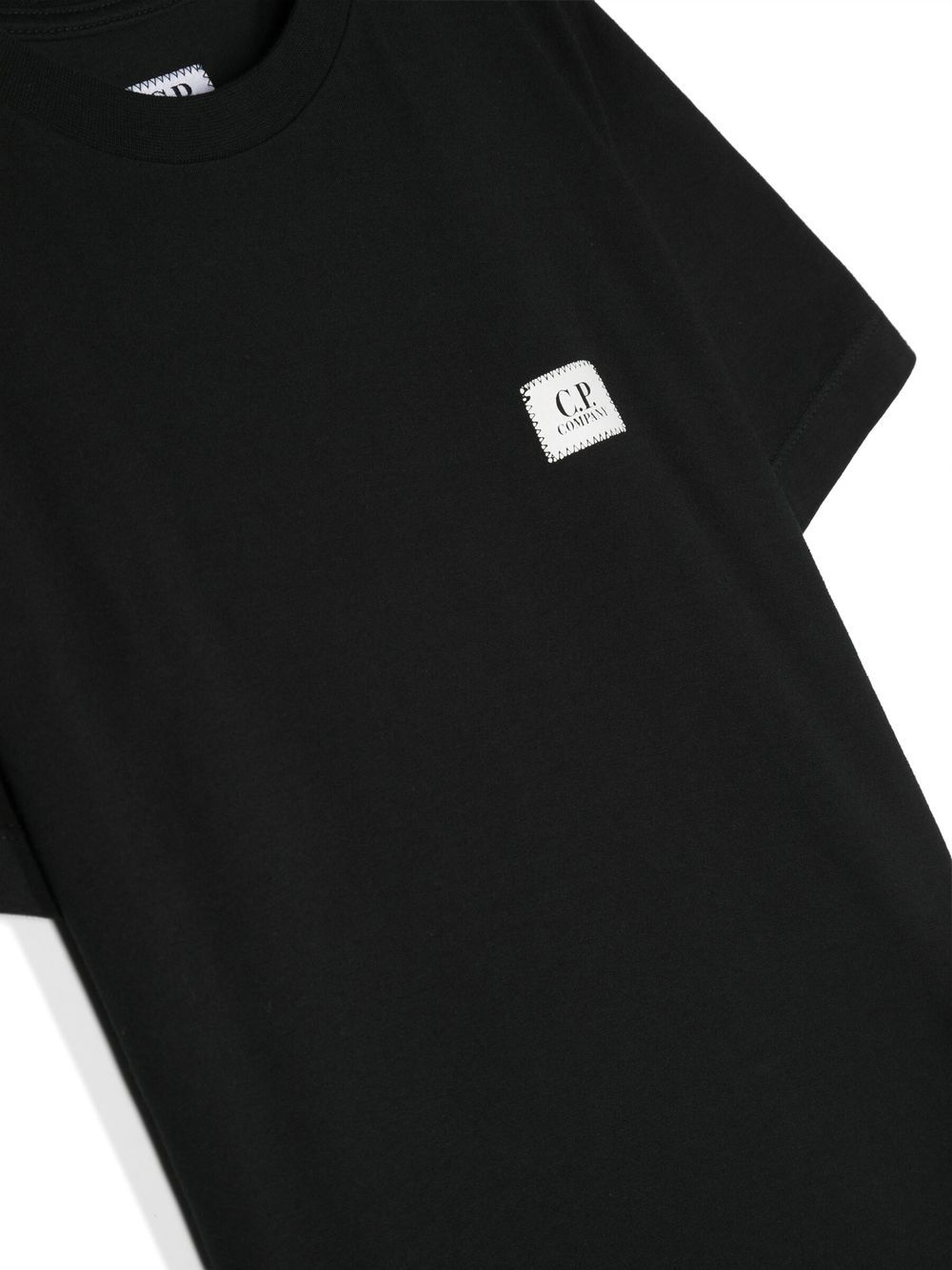Shop C.p. Company Logo-patch Cotton T-shirt In 黑色