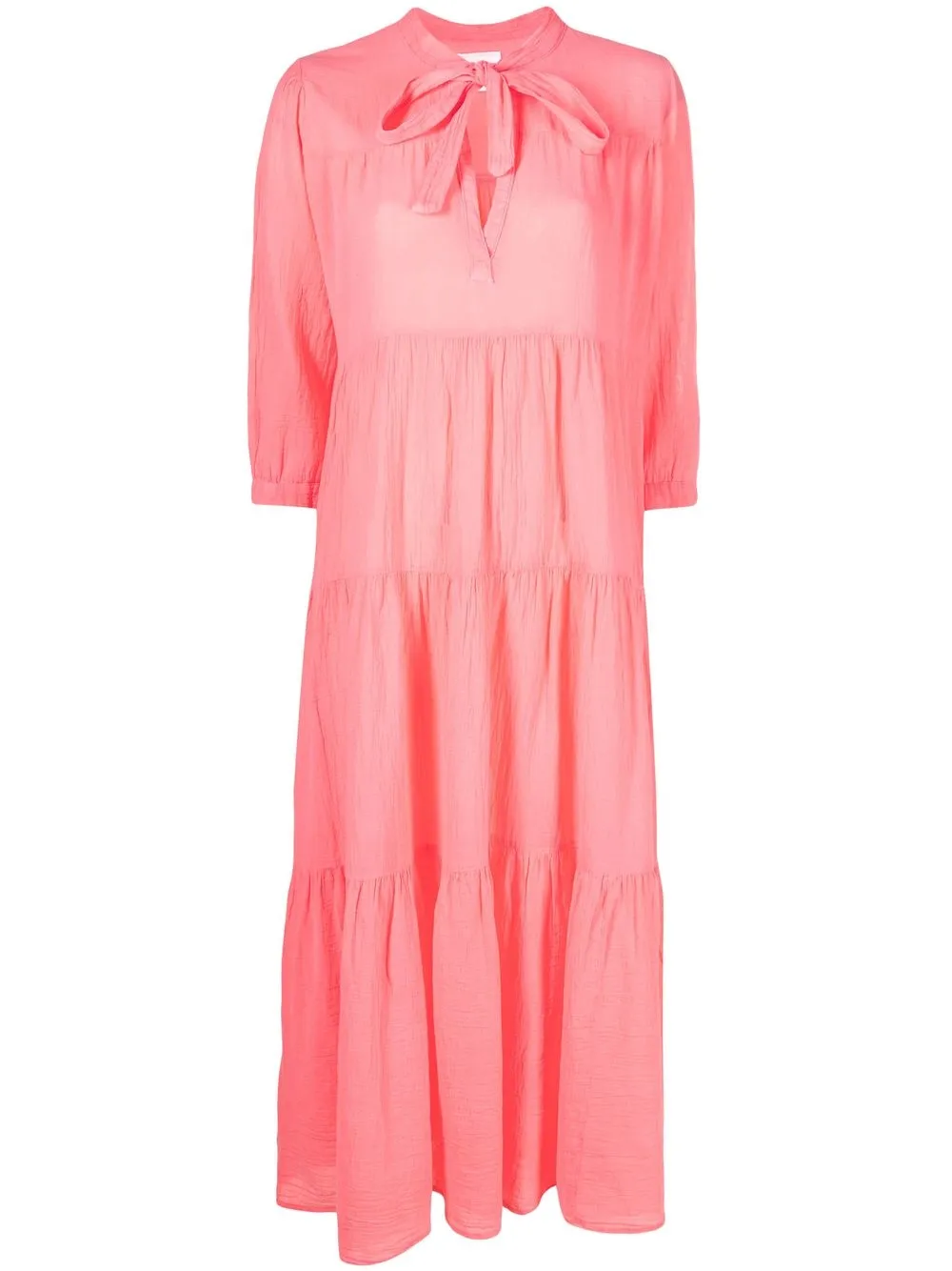 

Honorine crinkled-finish tiered dress - Pink