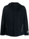 C.P. Company logo-patch zipped hooded jacket - Blue