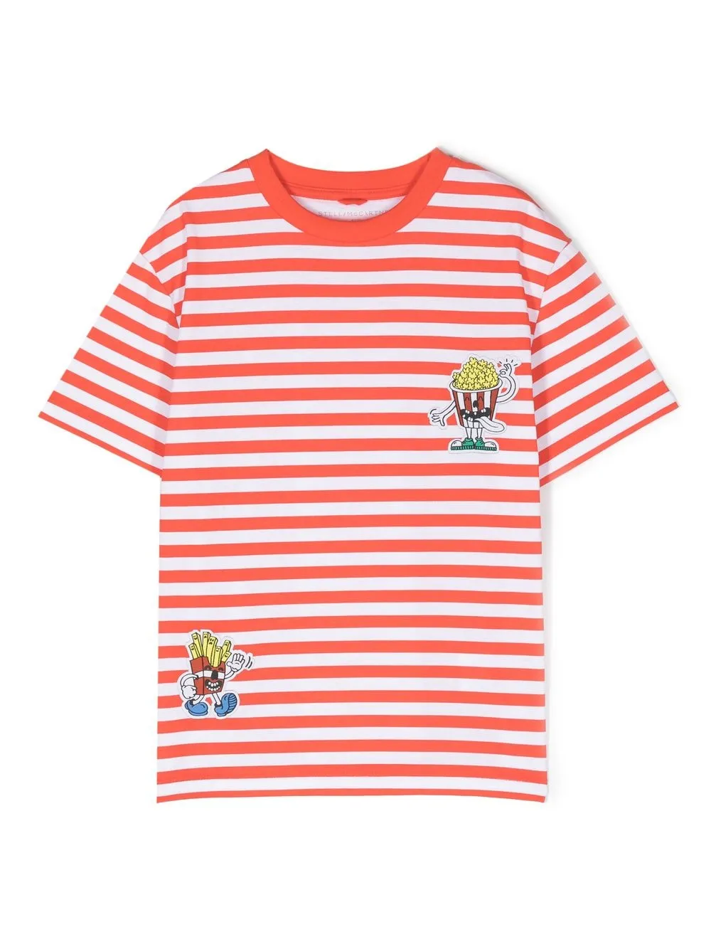 

Stella McCartney Kids playera a rayas con detalle de parche - Rojo