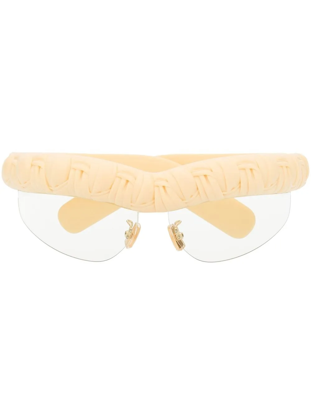 BOTTEGA VENETA PLEAT WRAPAROUND OVERSIZE-FRAME SUNGLASSES