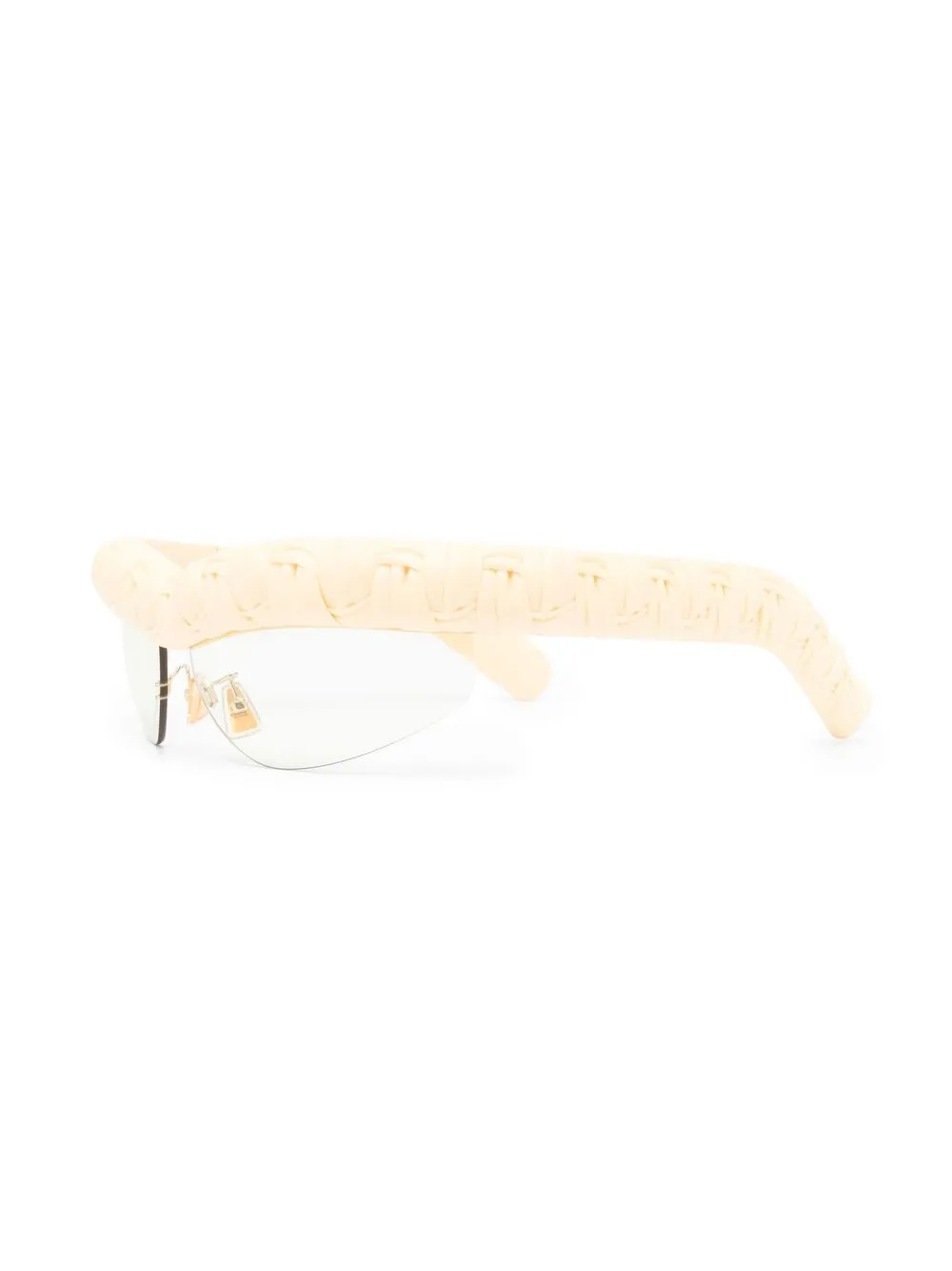 Bottega Veneta Eyewear Pleat Wraparound zonnebril met oversized montuur - Geel