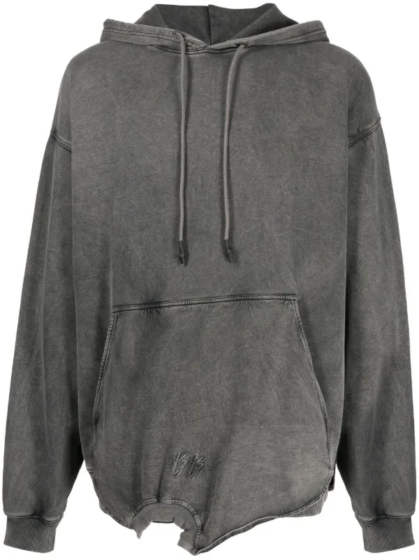 キャップ Felpa con cappuccio effetto melange con logo in rilievo 44 LABEL GROUP Felpa Con Cappuccio | Grigio | FARFETCH IT