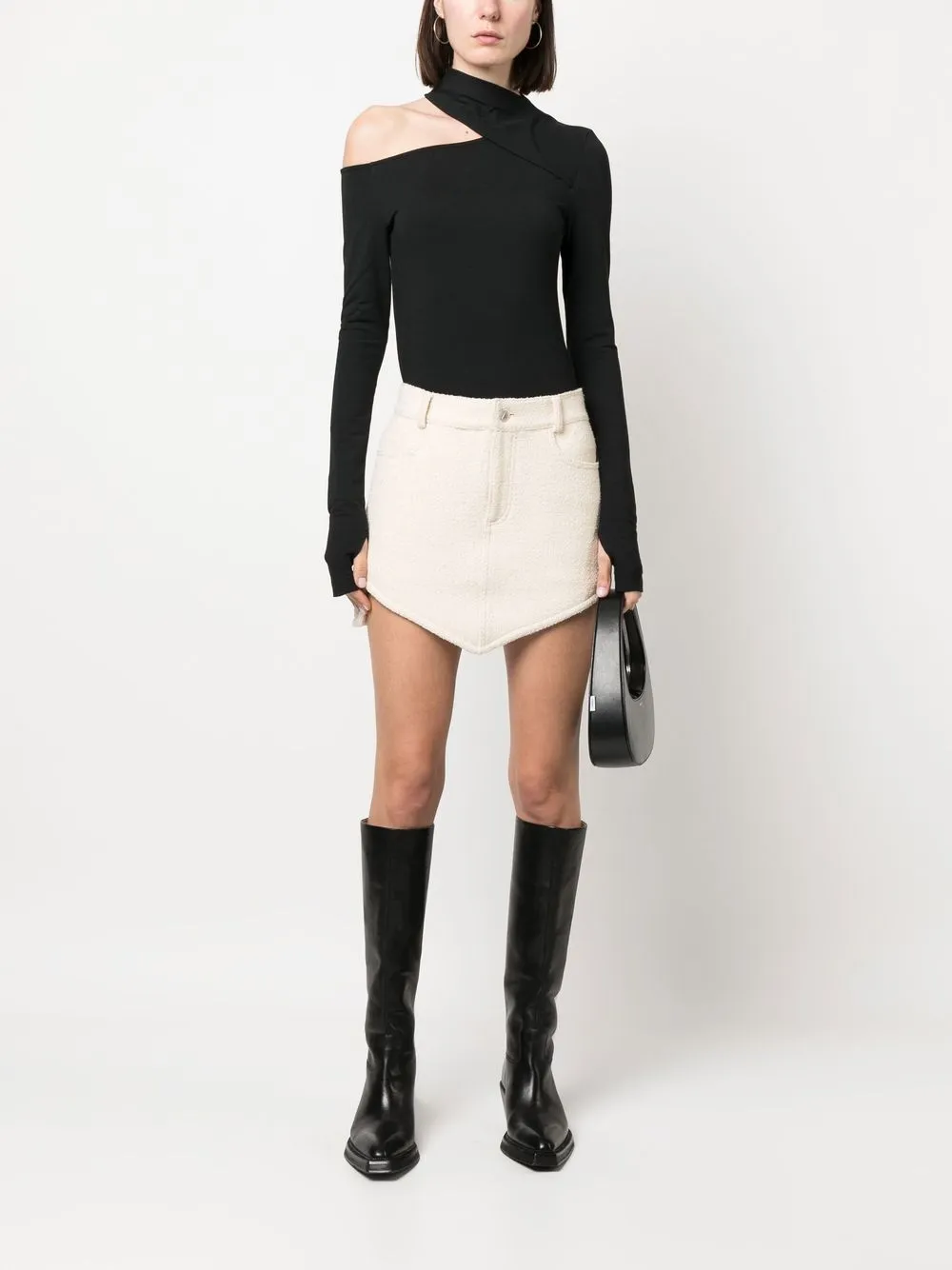 Helmut Lang Off-shoulder top - Zwart