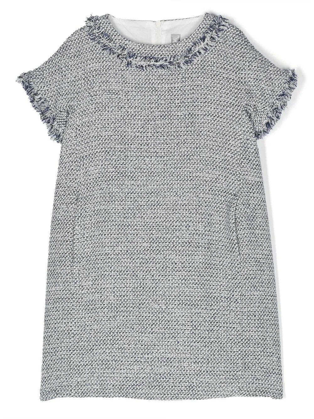 

Il Gufo speckle-knit frayed-edge dress - Blue