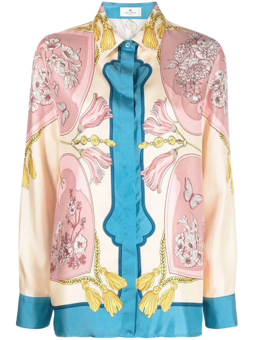 

ETRO graphic-print silk shirt - Neutrals