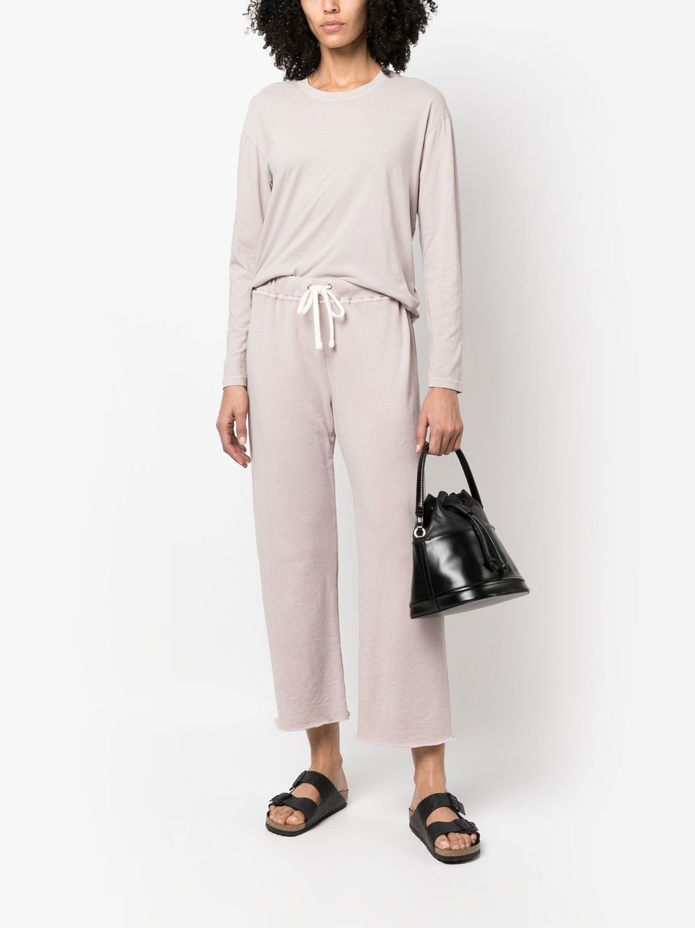 James Perse cropped jersey track pants - Roze