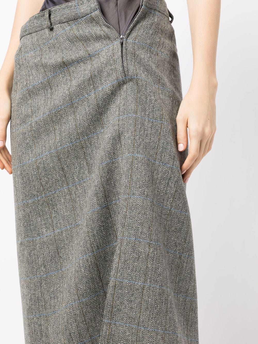 Shop Maison Margiela Asymmetric Draped Skirt In Grey
