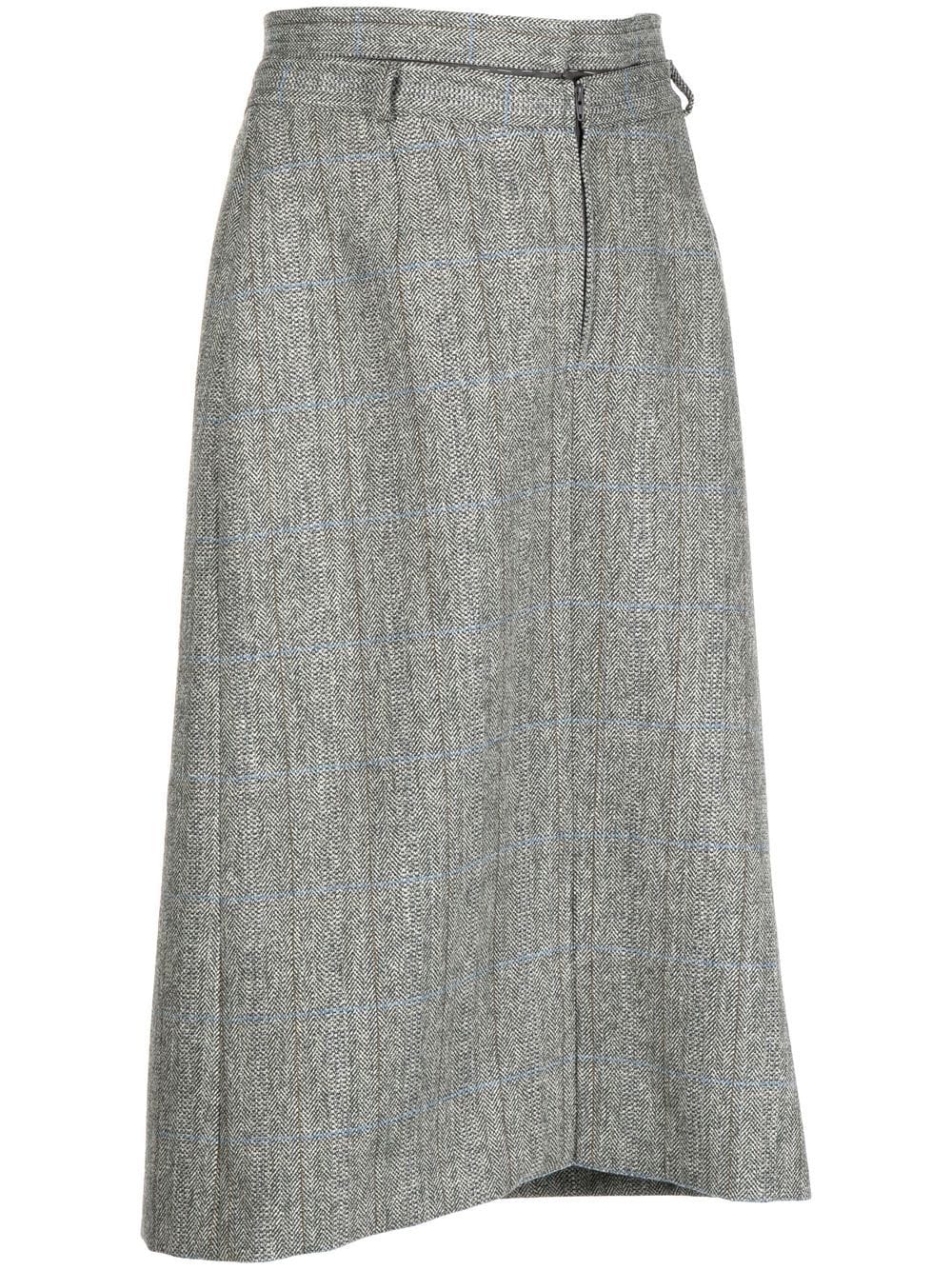 Maison Margiela Asymmetric Draped Skirt In Grey