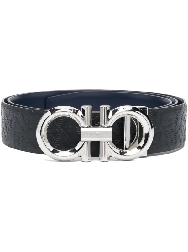 Ferragamo Gancini logo-buckle Belt - Black