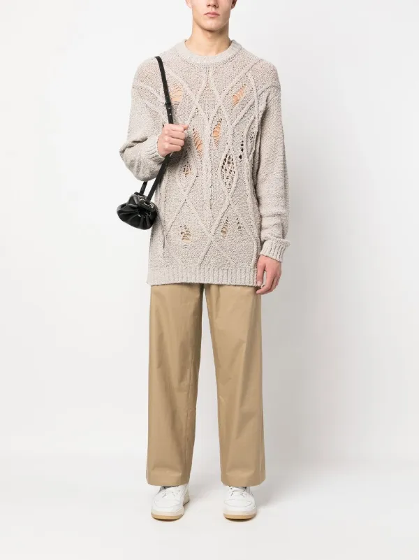 パンツ MM6 Maison Margiela LONG STRAIGHT LEG TROUSERS MM6-Maison-Margiela-Denim-