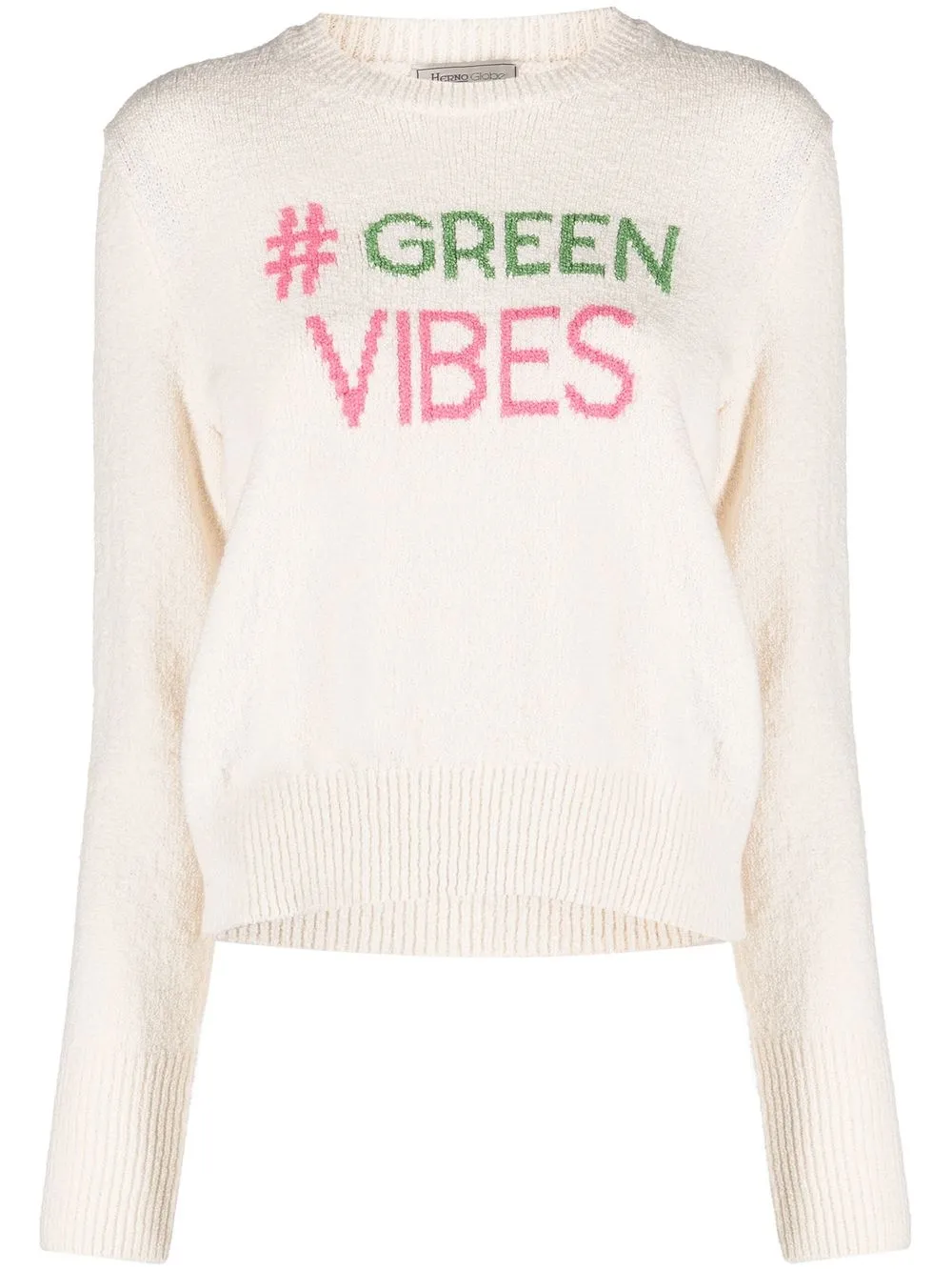 

Herno Globe intarsia-slogan jumper - White