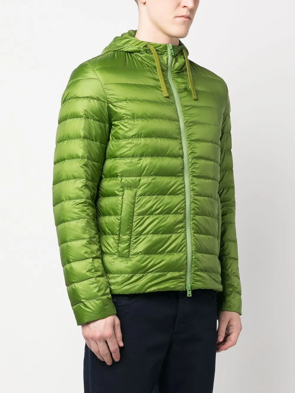 Shop Herno Globe Hooded Padded Jacket In Green