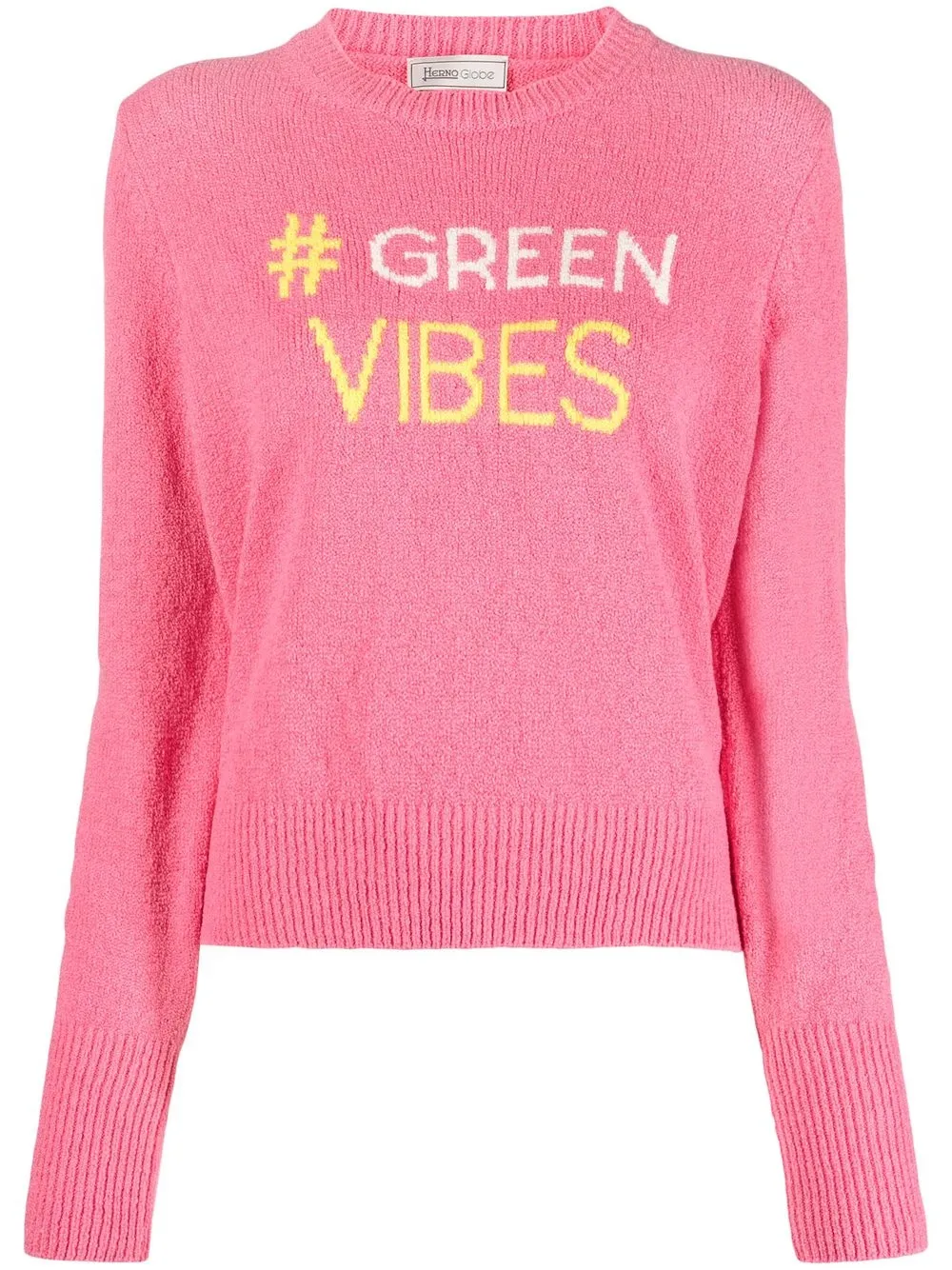 

Herno Globe intarsia-slogan jumper - Pink