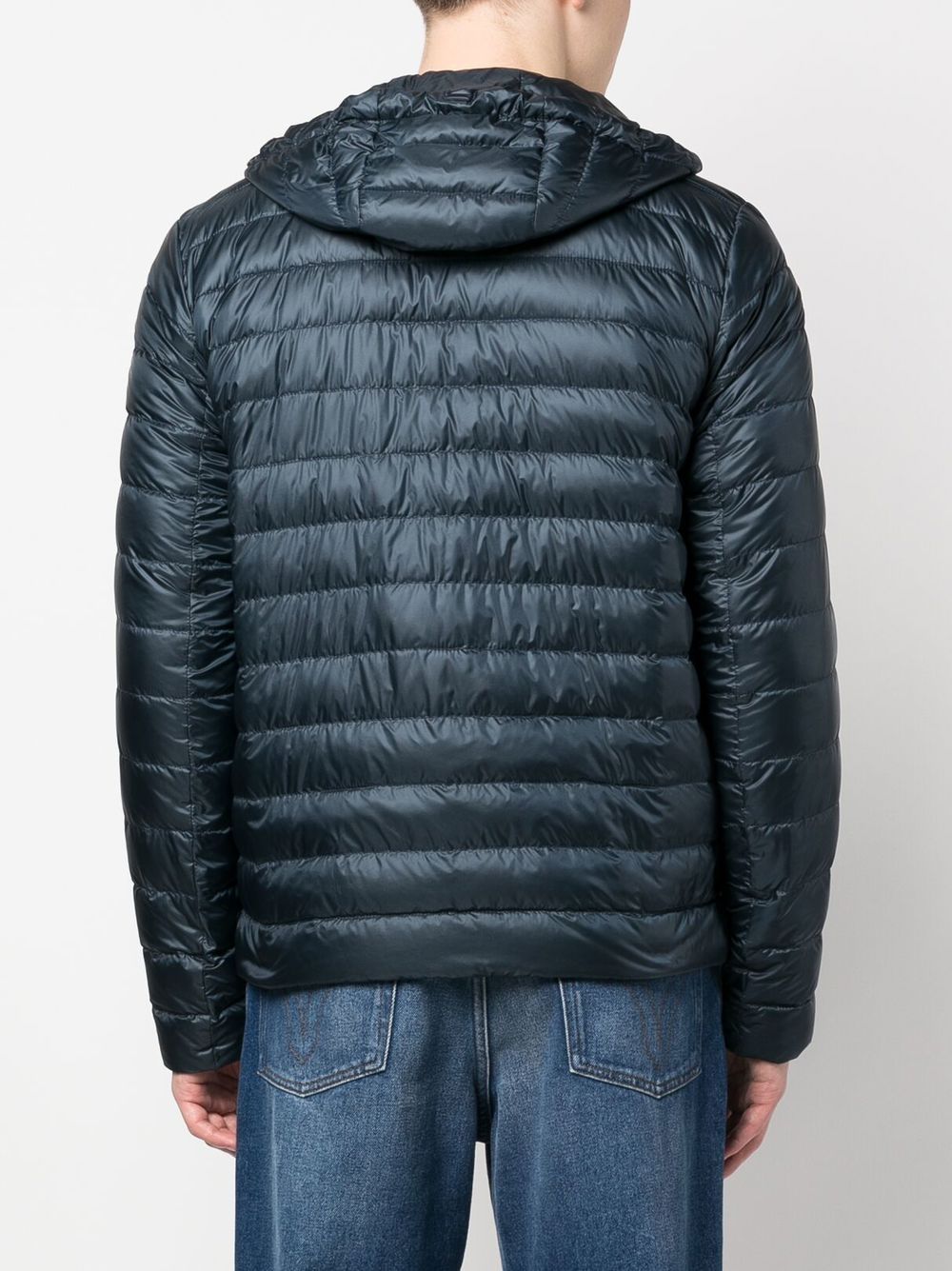 Shop Herno Globe Hooded Padded Jacket In Blue