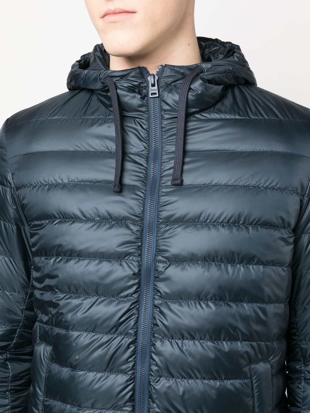 Shop Herno Globe Hooded Padded Jacket In Blue