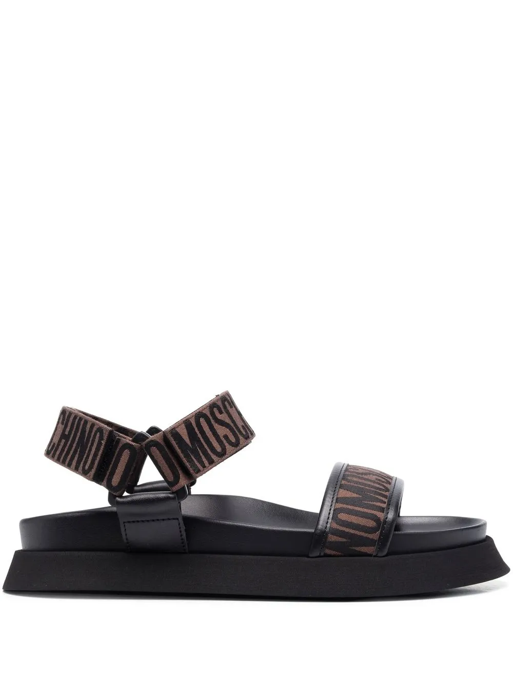 

Moschino logo-print touch-strap sandals - Brown