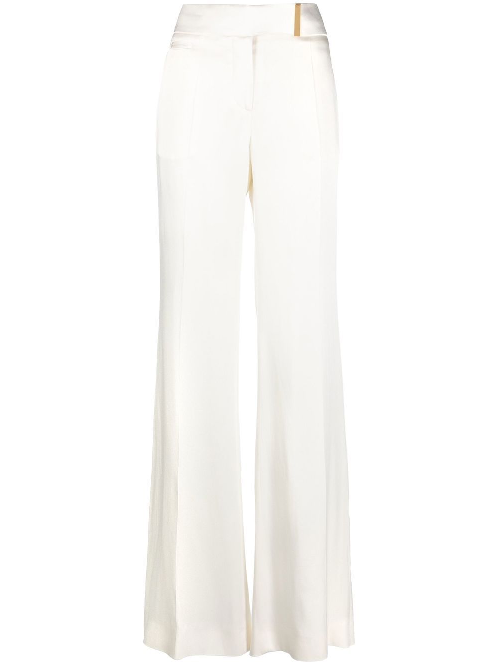 Tom Ford High-waisted Satin Wide-leg Trousers In Neutrals