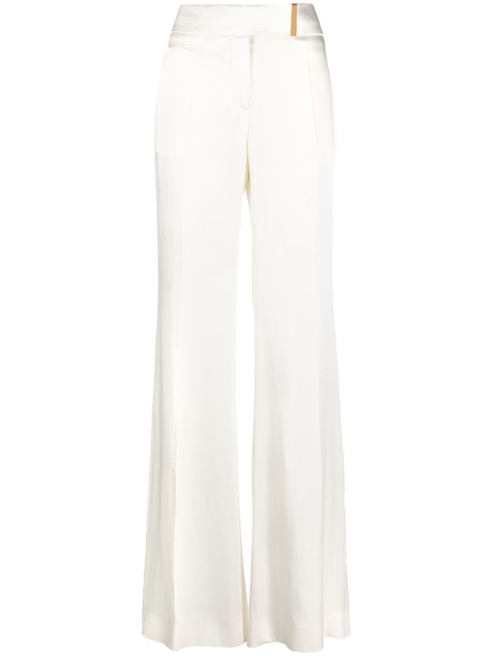TOM FORD HIGH-WAISTED SATIN WIDE-LEG TROUSERS