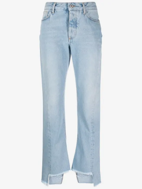 Off-White jeans med lige ben og frynser