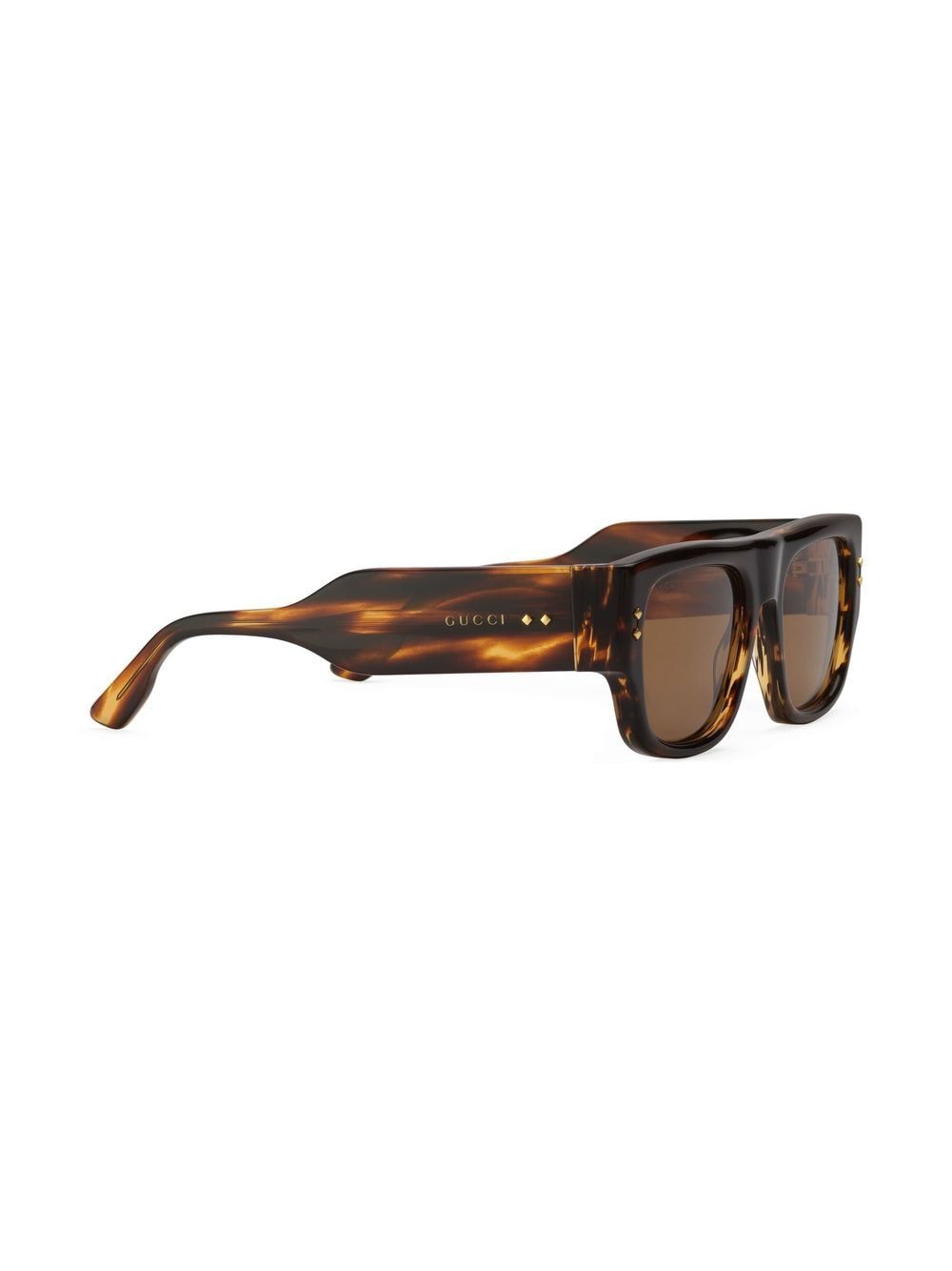 Shop Gucci Rectangle-frame Sunglasses In Brown