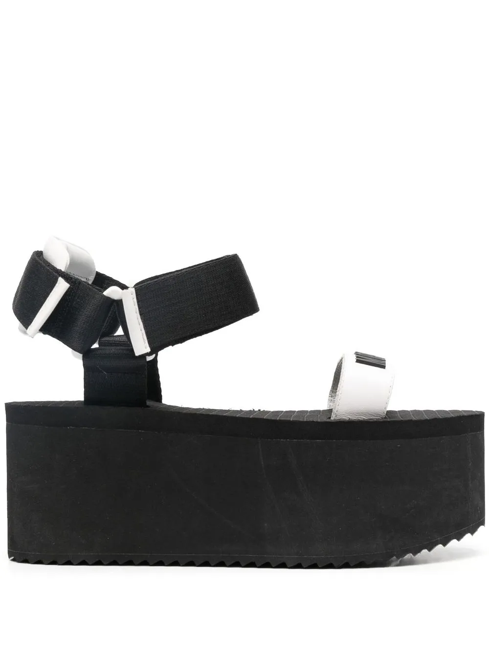 Moschino logo-strap platform sandals - Black