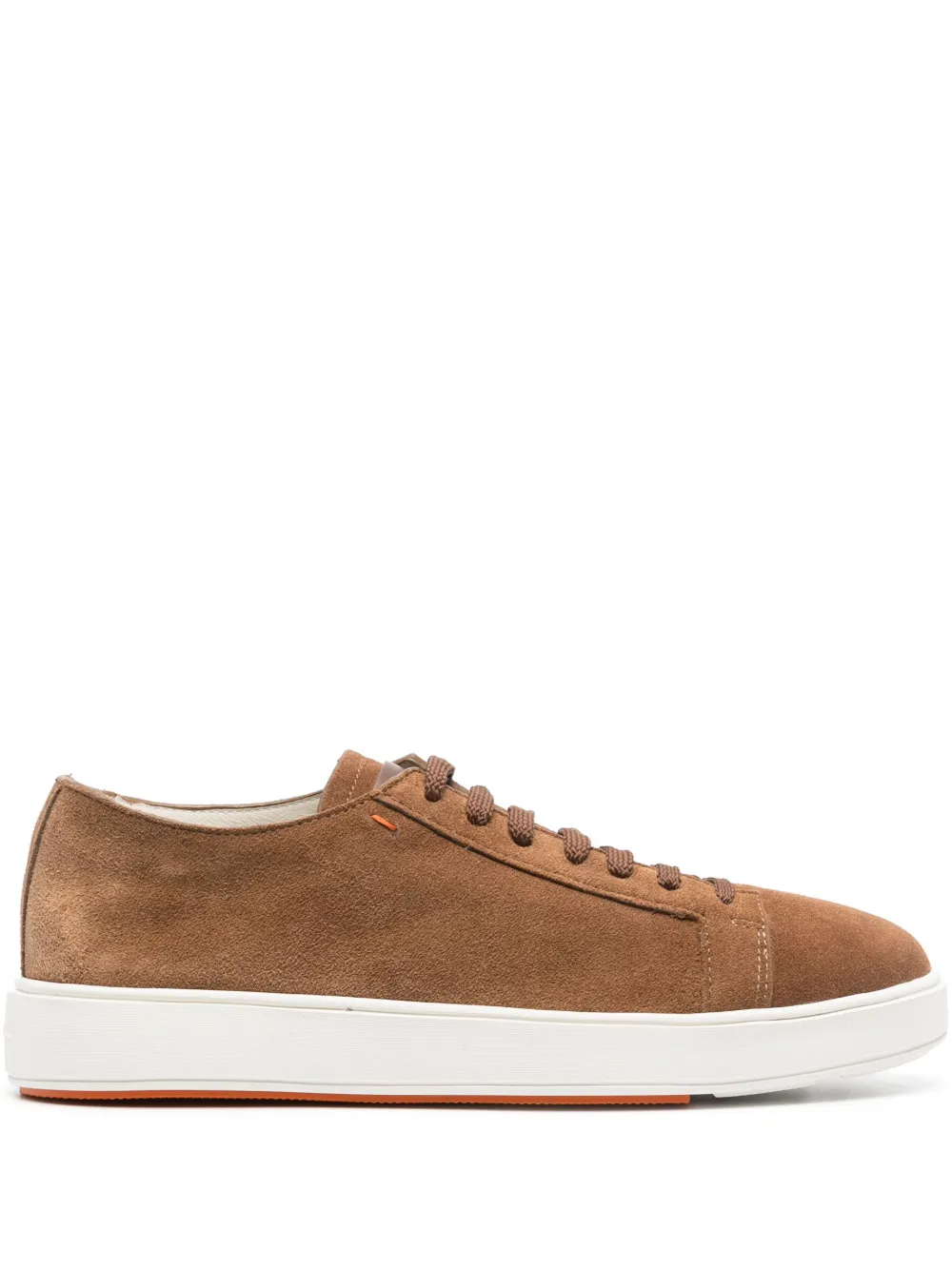 Santoni Low-top Sneakers 21571 Suede In Brown