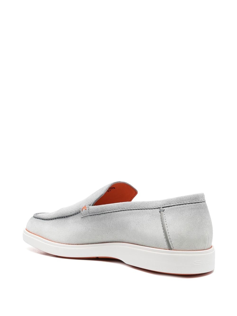 Shop Santoni Slip-on Suede Loafers In Grau