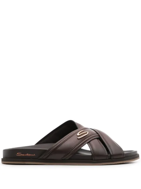 Santoni crossover-straps leather sandals