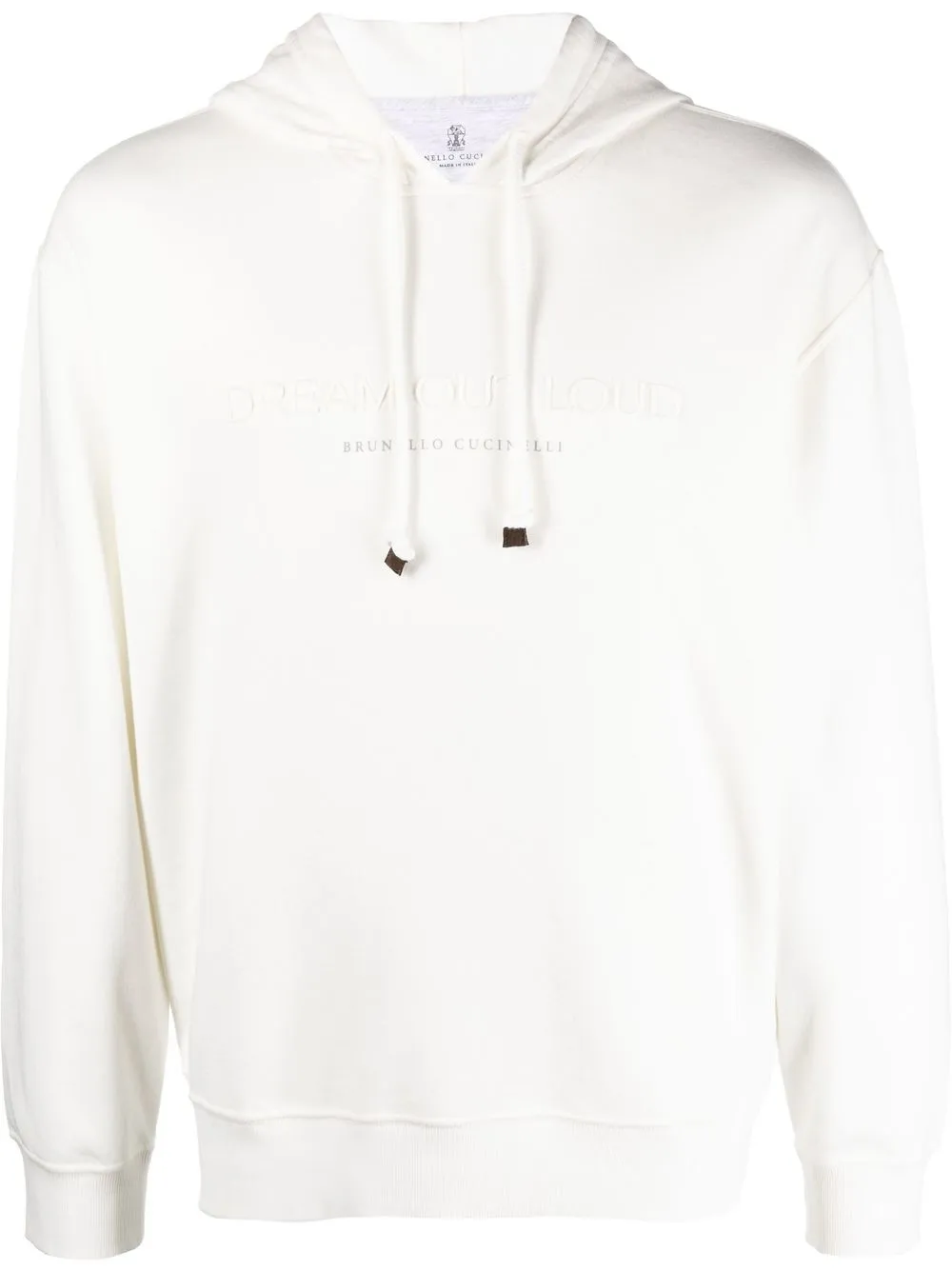 

Brunello Cucinelli logo-print long-sleeve hoodie - White