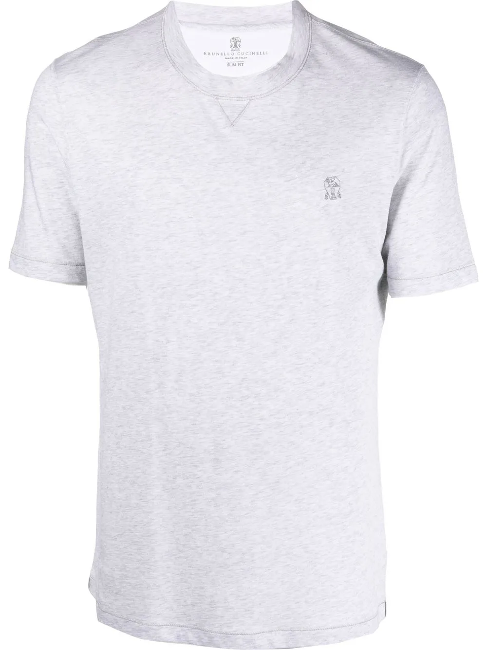 

Brunello Cucinelli embroidered-logo short-sleeve T-shirt - Grey