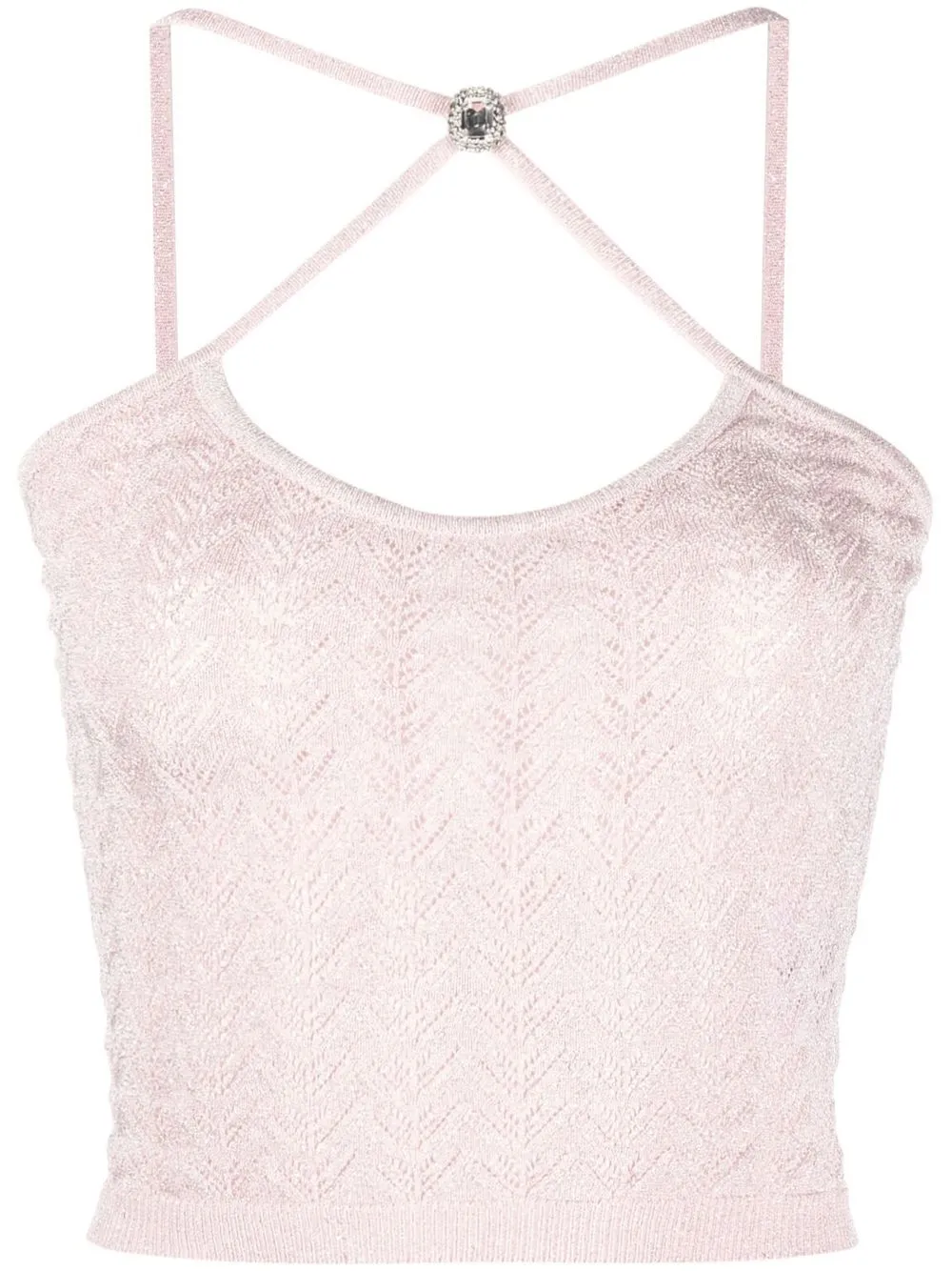 

Alessandra Rich knitted halterneck top - Pink