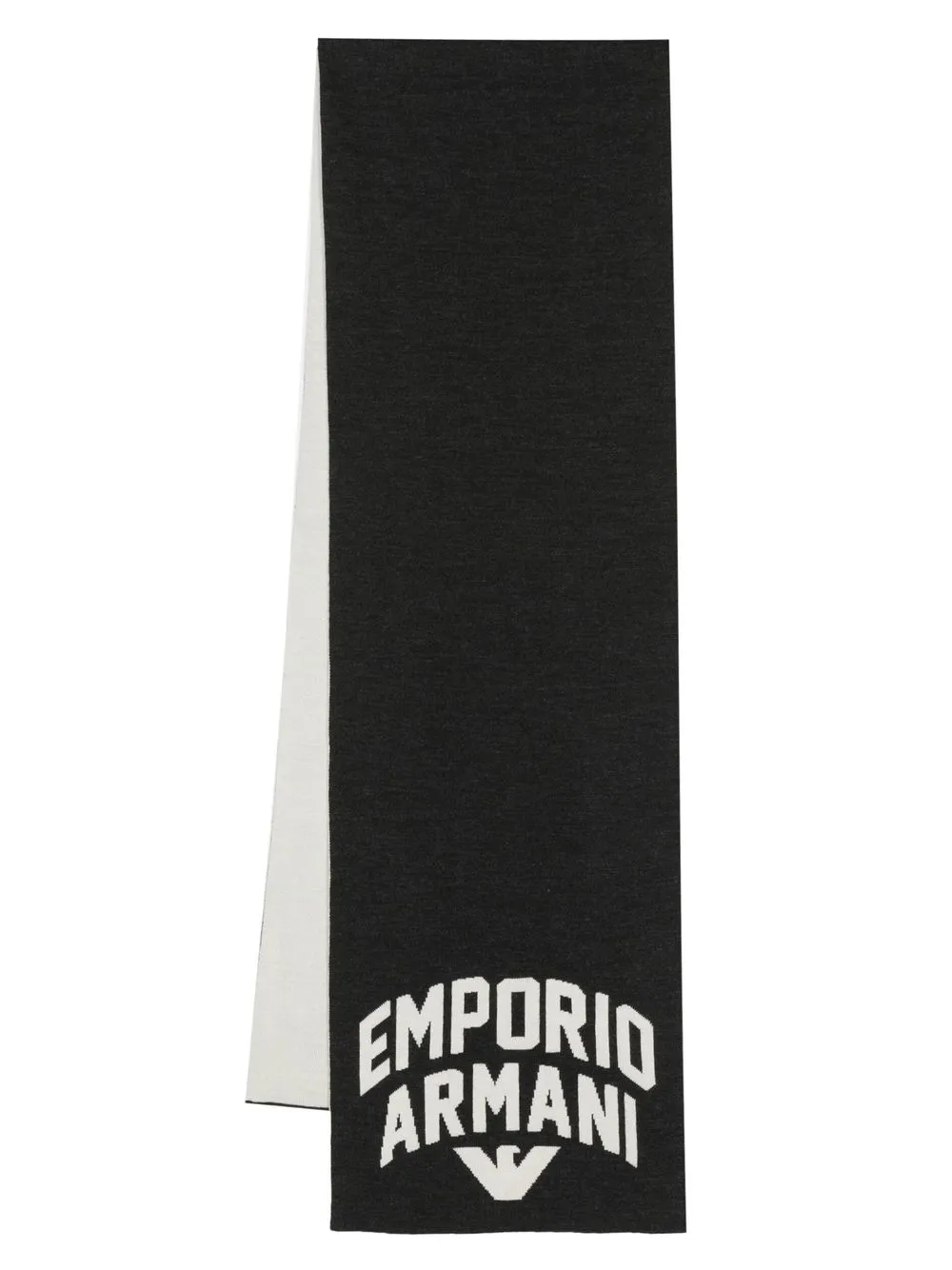 

Emporio Armani bufanda tejida con logo en intarsia - Gris