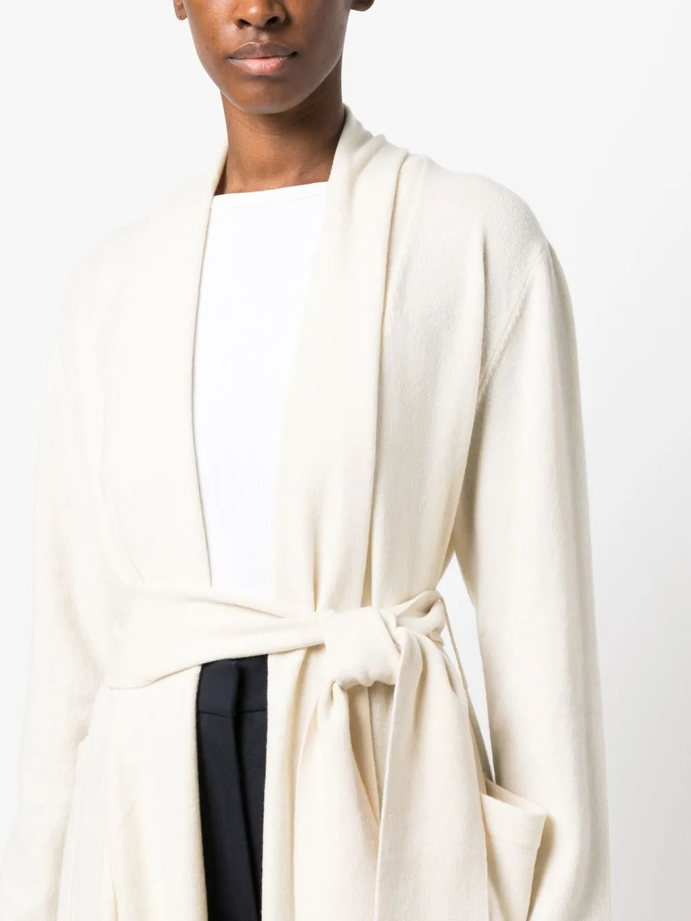 Jil Sander Long Cashmere Cardigan In Neutrals
