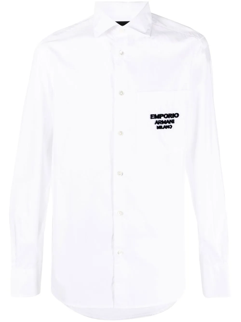 

Emporio Armani logo appliqué cotton shirt - White