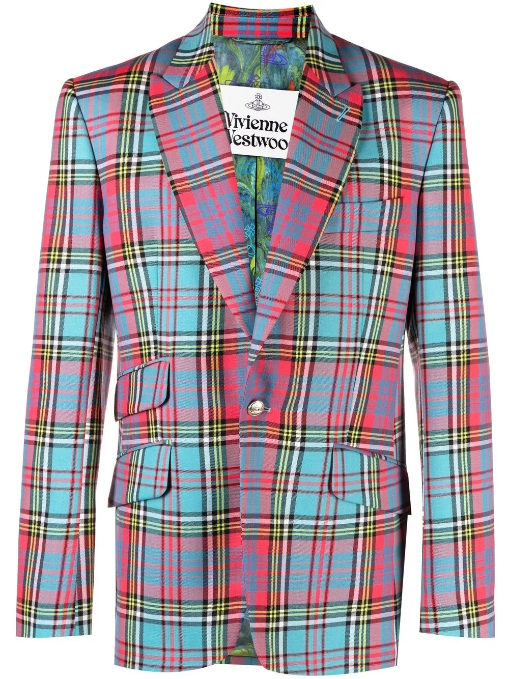 

Vivienne Westwood blazer con botones y estampado de cuadros - Azul