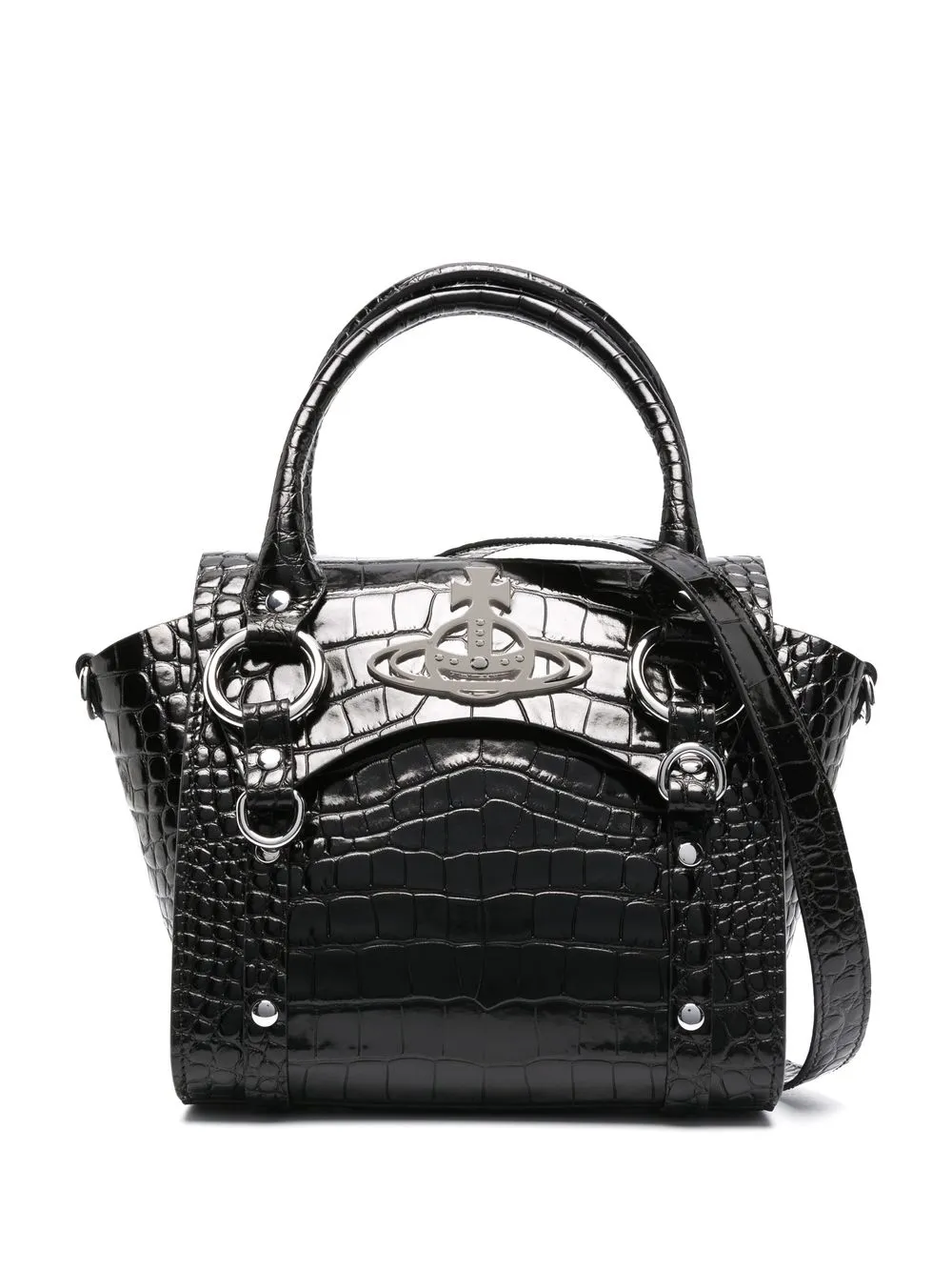 

Vivienne Westwood tote con efecto de piel de cocodrilo - Negro