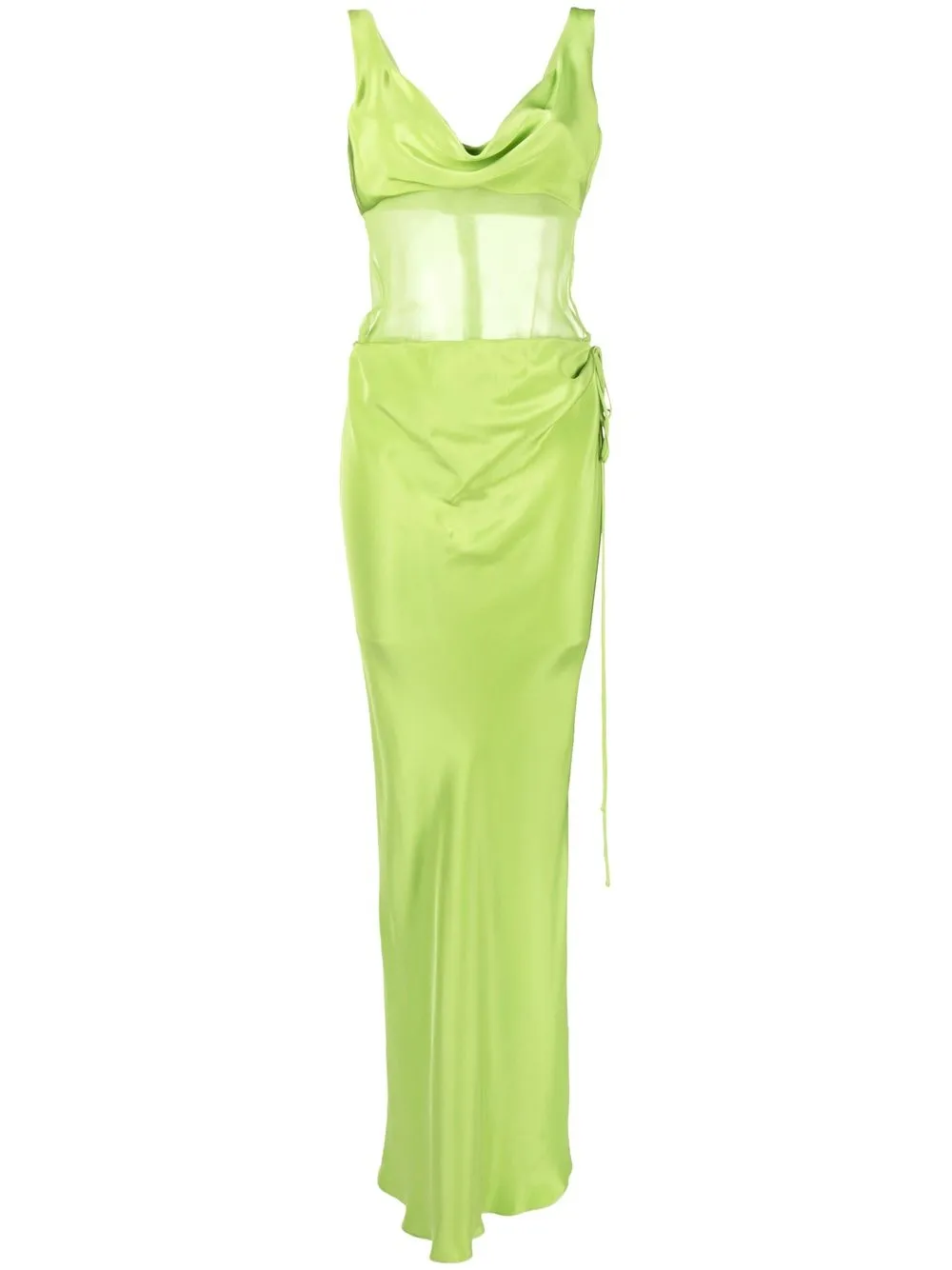 

Christopher Esber sheer-panel silk maxi dress - Green