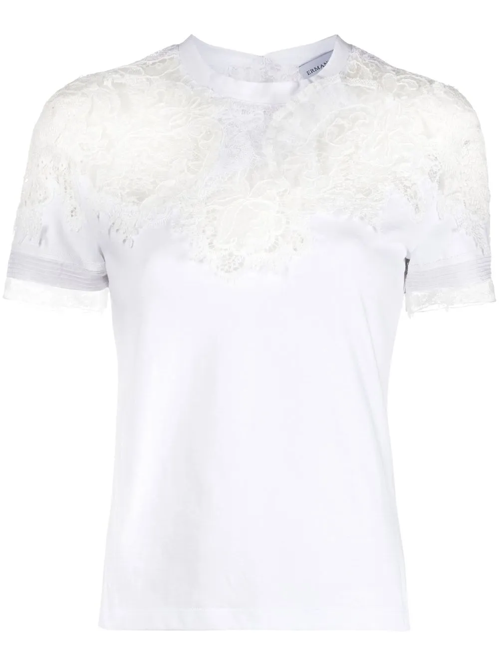 

Ermanno Scervino top con paneles de encaje - Blanco