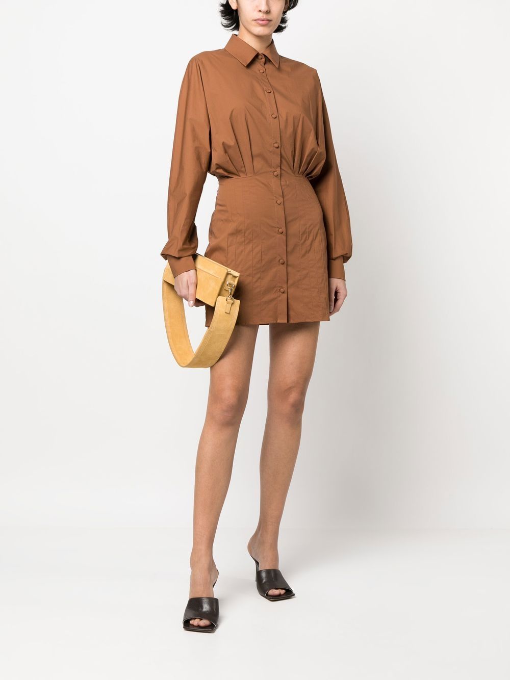 Federica Tosi Blousejurk met geplooid detail - Bruin