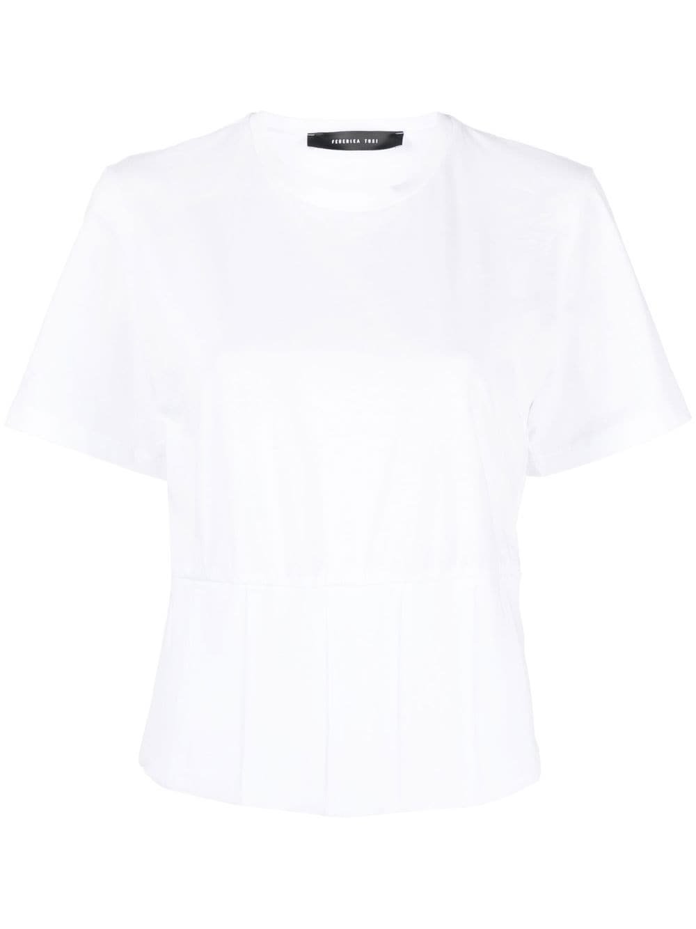 Shop Federica Tosi Corset-style Short-sleeved T-shirt In Weiss