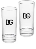 Dolce & Gabbana logo-print set of two drinking glasses - White