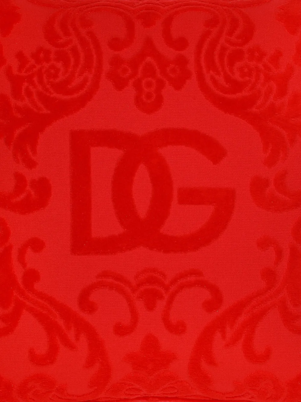 Dolce & Gabbana Dg-logo Velvet Cushion (45cm X 45cm) In Red