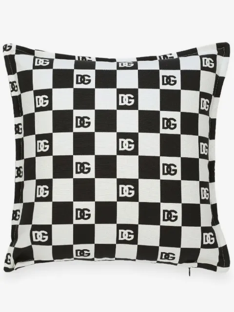 Dolce & Gabbana logo-print square cushion