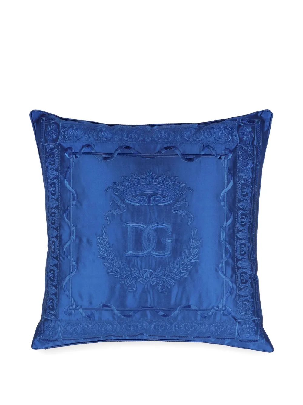 Dolce & Gabbana embroidered logo cushion (60cm x 60cm) | Blue | Image 1