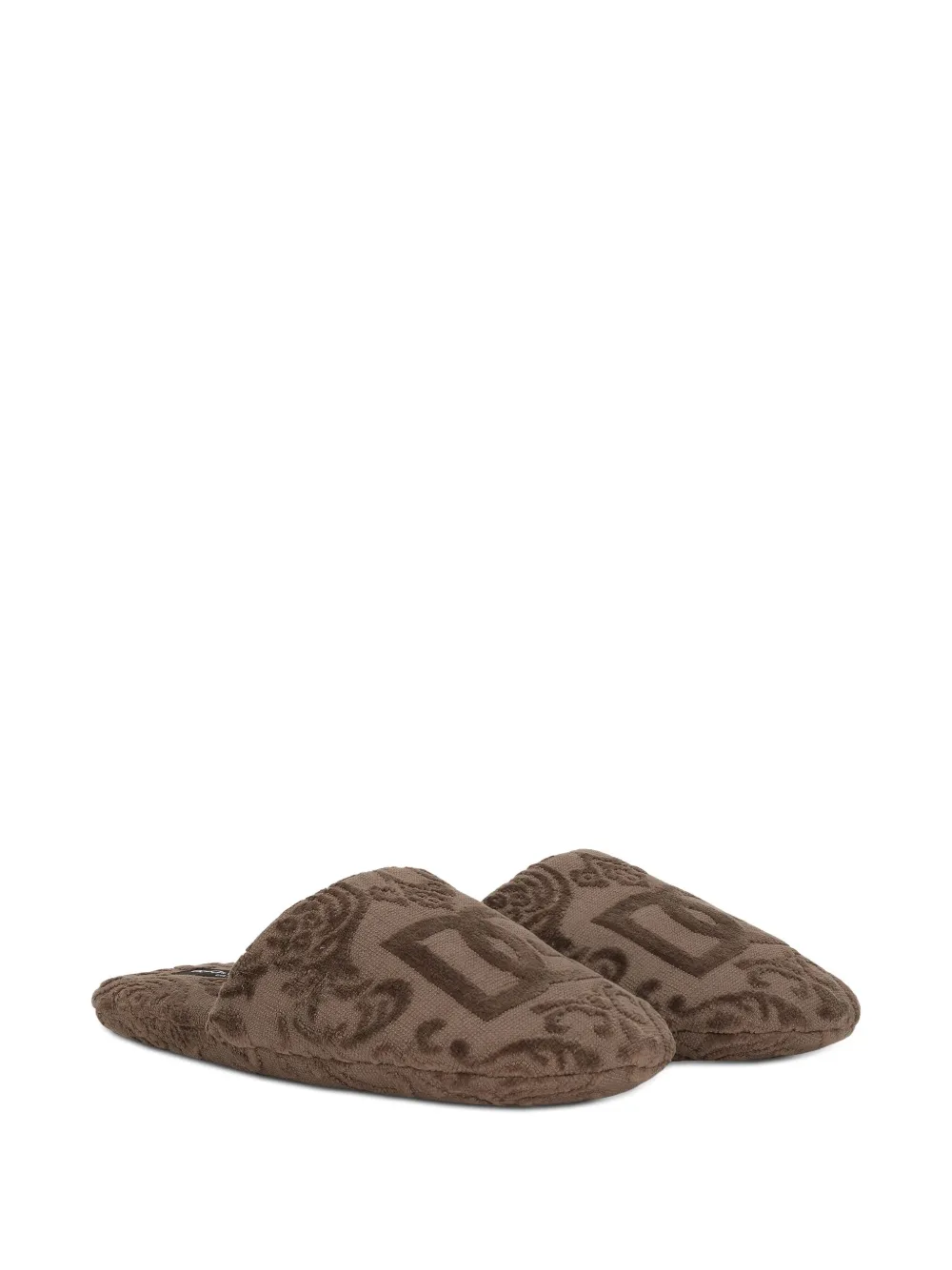 Dolce & Gabbana logo-embroidered slippers - Bruin