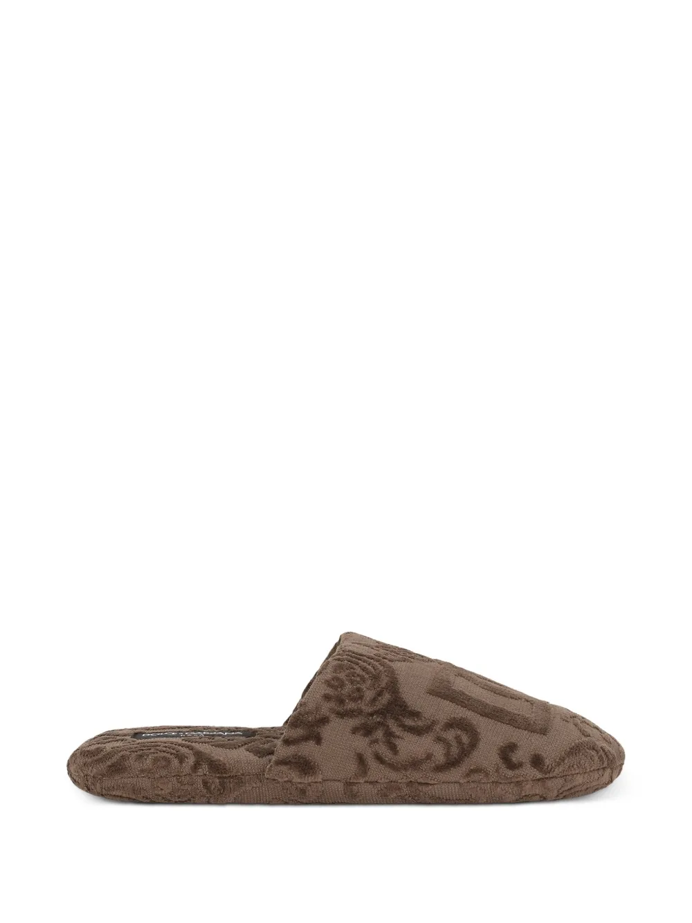 Dolce & Gabbana logo-embroidered slippers | Brown | Image 1
