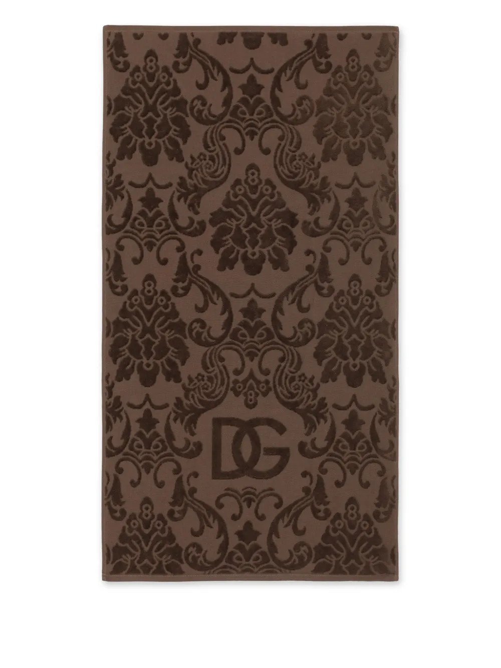 Dolce & Gabbana Set 5 Terry Cotton Towels In Brown