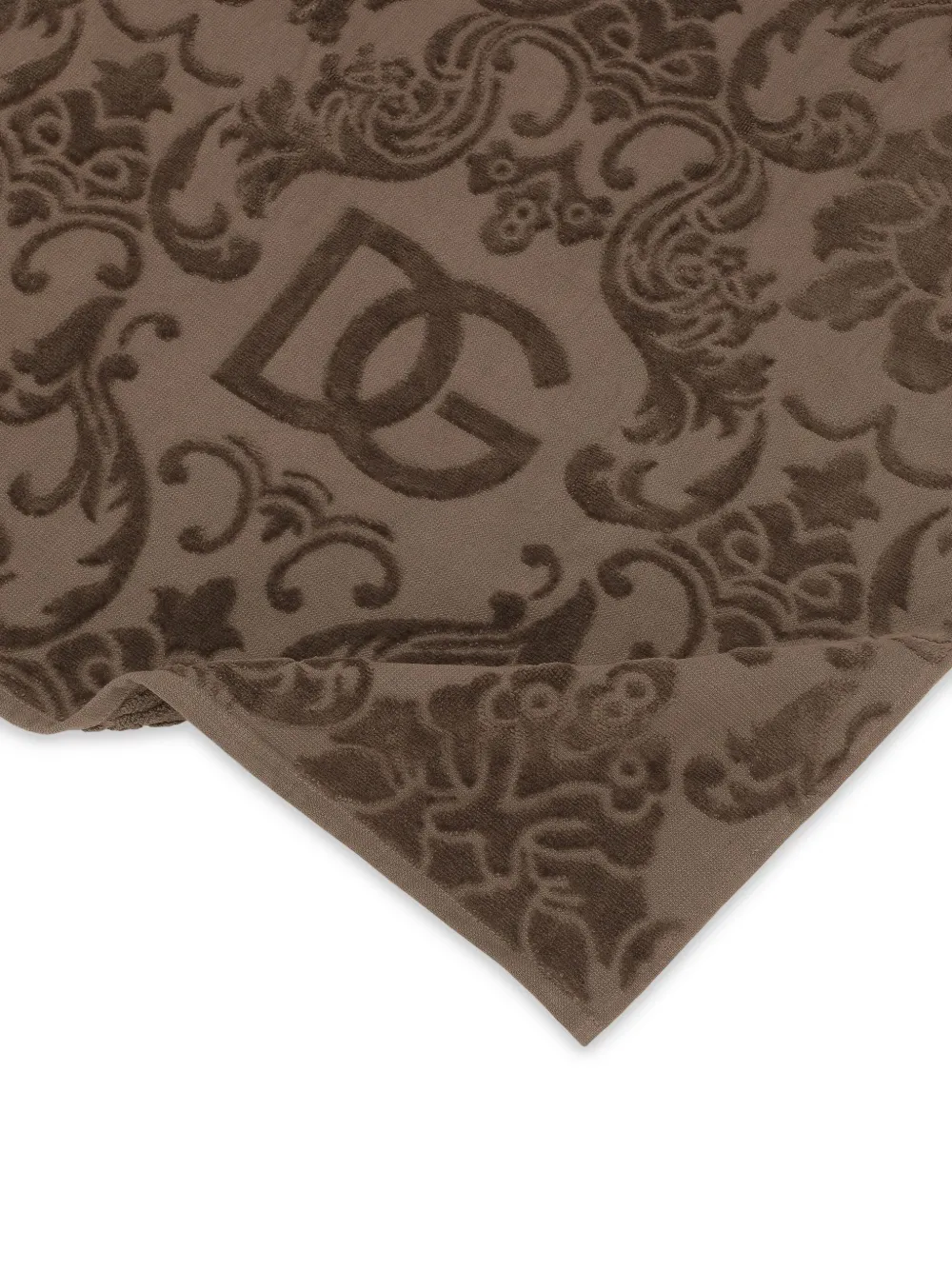 Dolce & Gabbana Set 5 Terry Cotton Towels In Brown