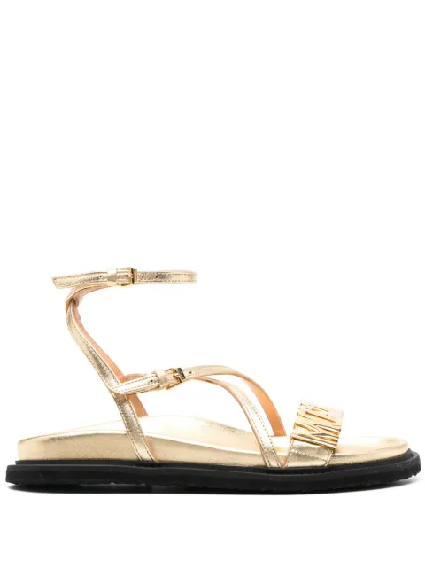 Moschino - logo-lettering leather sandals